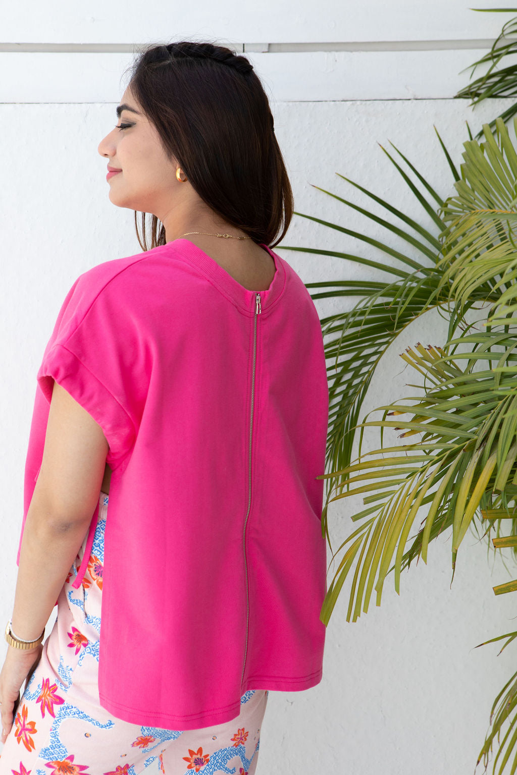 Reversible Sweatshirt - Hot Pink