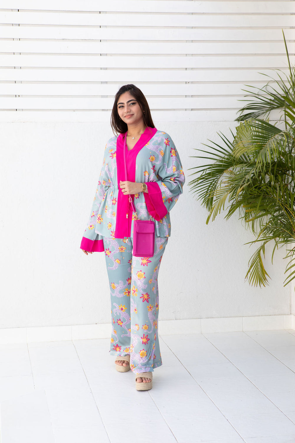 Kimono Jacket - Green Print