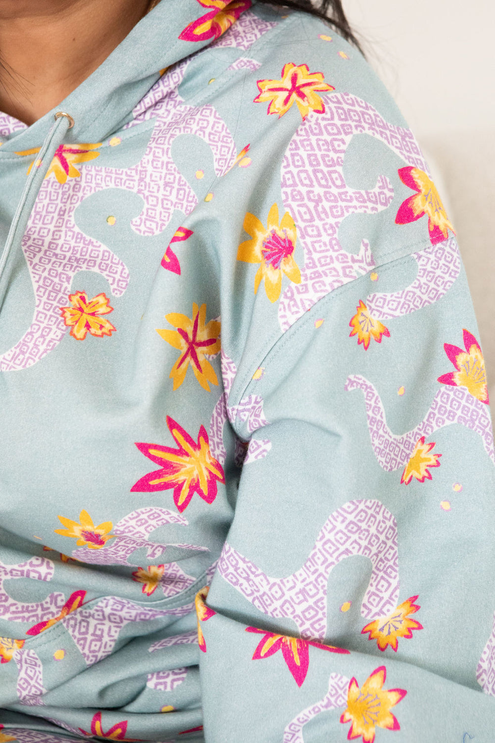 Hoodie green print
