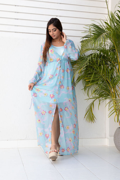 Maxi Dress - Green Print