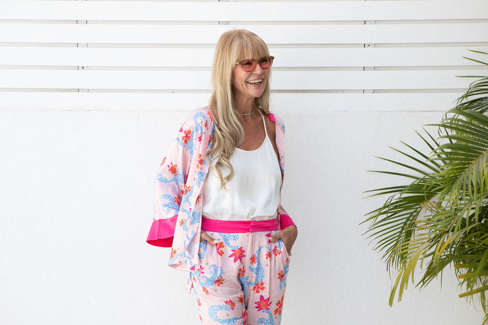 Kimono Jacket - Pink Print