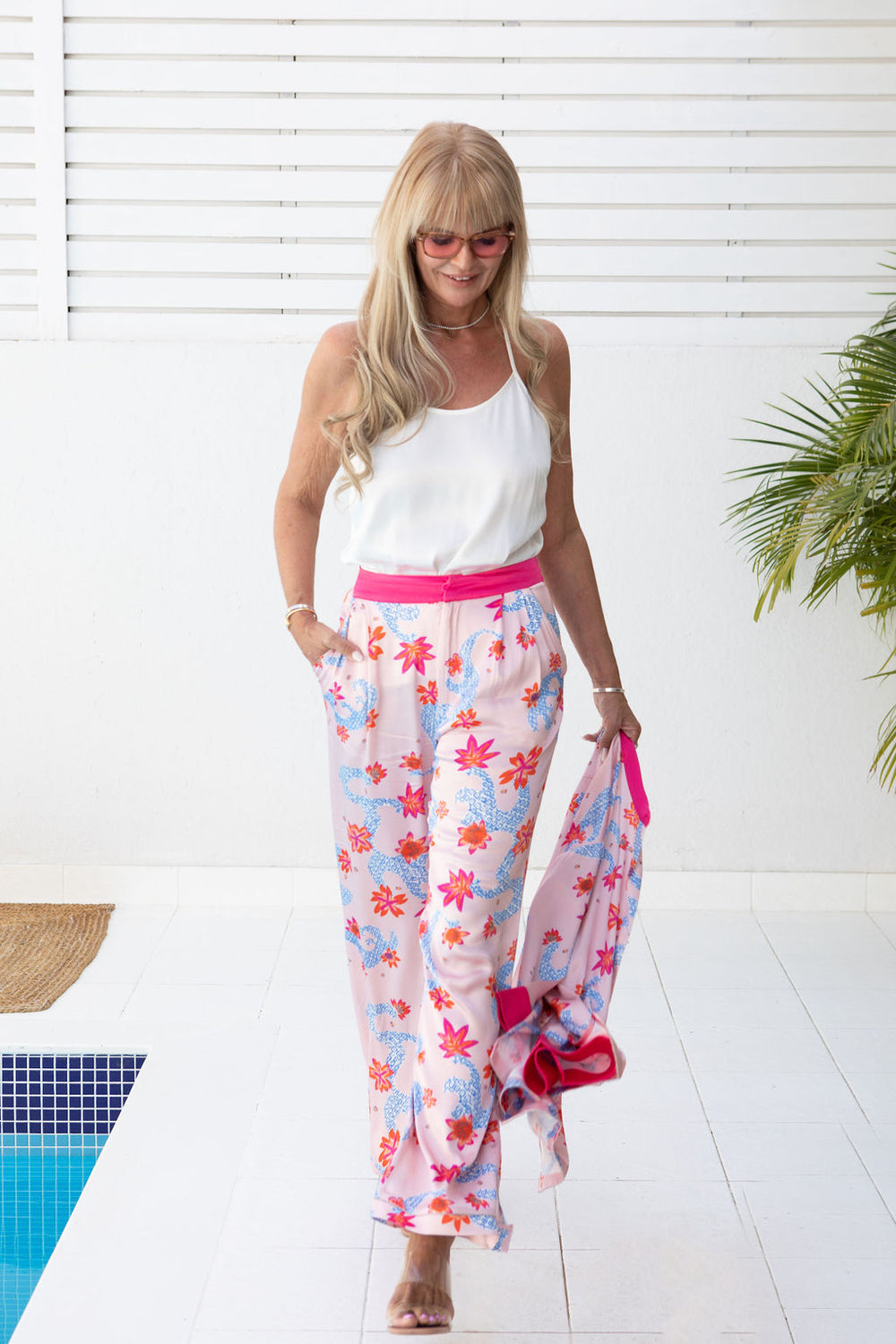 Palazzo Trousers - Pink Print