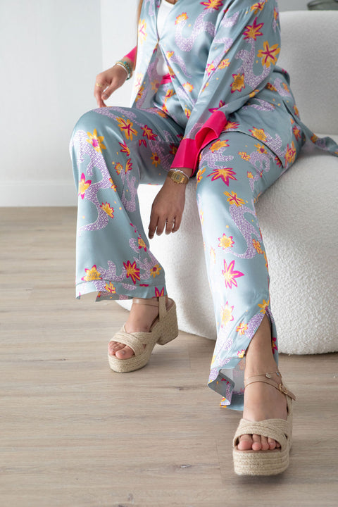 Palazzo Trousers - Green Print